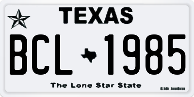 TX license plate BCL1985