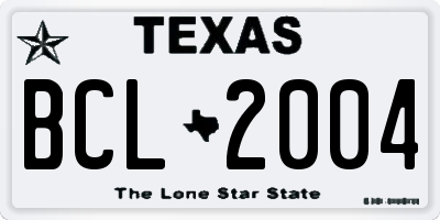 TX license plate BCL2004