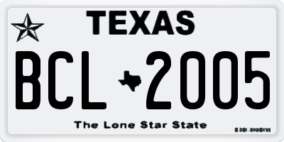 TX license plate BCL2005