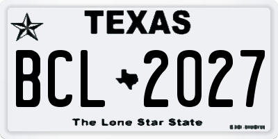 TX license plate BCL2027