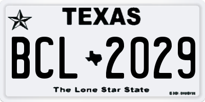 TX license plate BCL2029