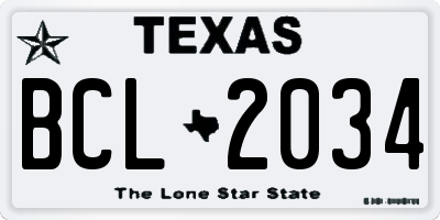 TX license plate BCL2034