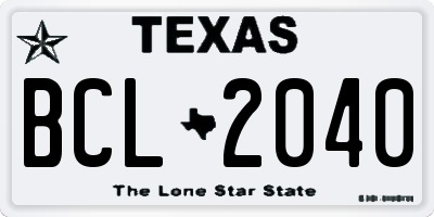 TX license plate BCL2040