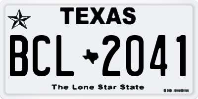 TX license plate BCL2041