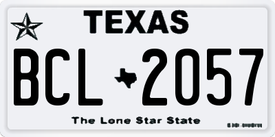 TX license plate BCL2057