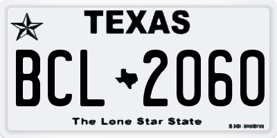 TX license plate BCL2060
