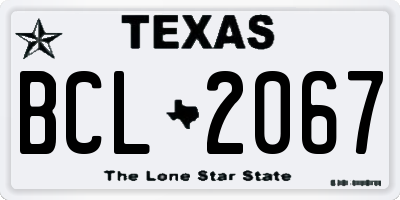 TX license plate BCL2067