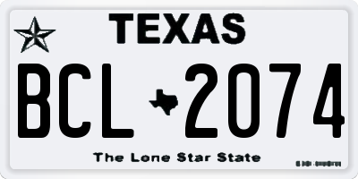 TX license plate BCL2074
