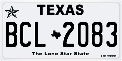 TX license plate BCL2083