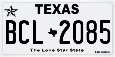 TX license plate BCL2085