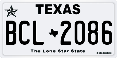 TX license plate BCL2086