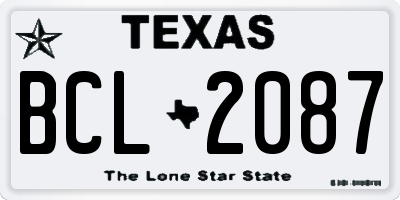 TX license plate BCL2087