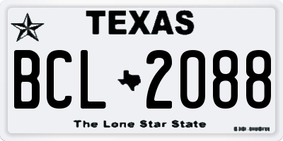 TX license plate BCL2088