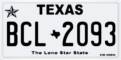 TX license plate BCL2093
