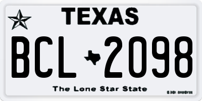 TX license plate BCL2098