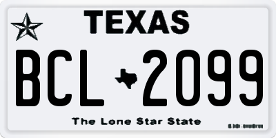 TX license plate BCL2099