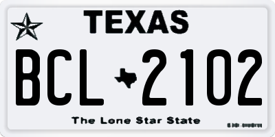 TX license plate BCL2102