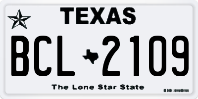 TX license plate BCL2109