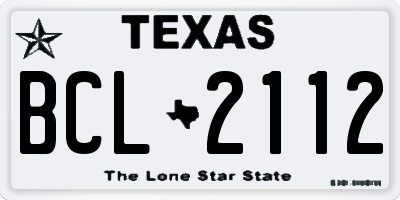 TX license plate BCL2112