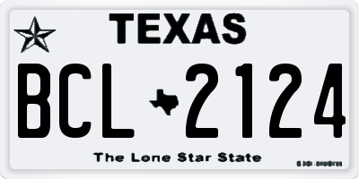 TX license plate BCL2124