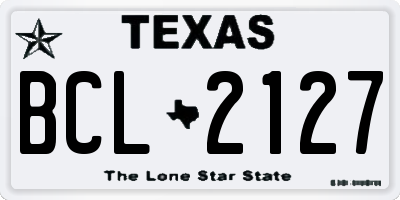 TX license plate BCL2127