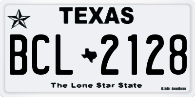 TX license plate BCL2128