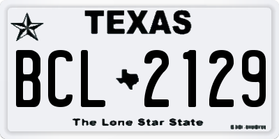 TX license plate BCL2129