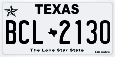 TX license plate BCL2130
