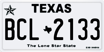 TX license plate BCL2133