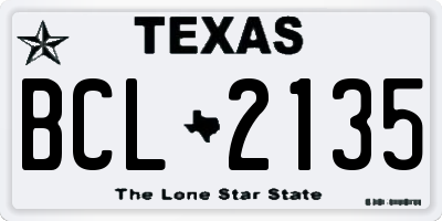 TX license plate BCL2135