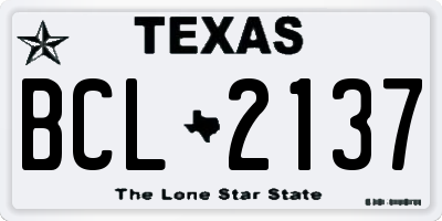 TX license plate BCL2137