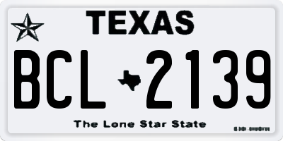 TX license plate BCL2139