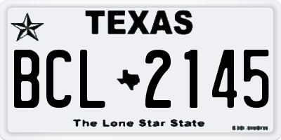 TX license plate BCL2145