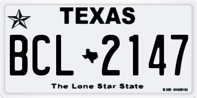 TX license plate BCL2147