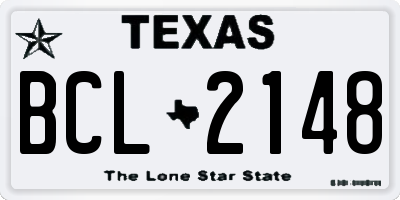 TX license plate BCL2148