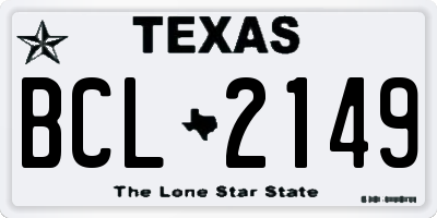 TX license plate BCL2149