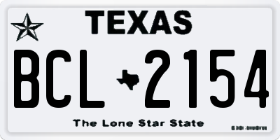 TX license plate BCL2154