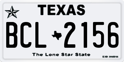 TX license plate BCL2156