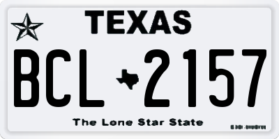 TX license plate BCL2157