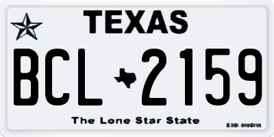 TX license plate BCL2159