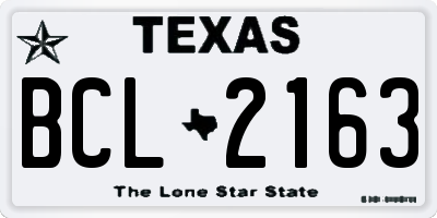 TX license plate BCL2163