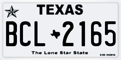 TX license plate BCL2165
