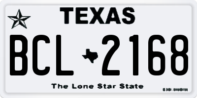 TX license plate BCL2168