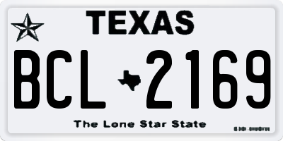 TX license plate BCL2169