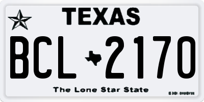 TX license plate BCL2170