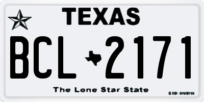 TX license plate BCL2171