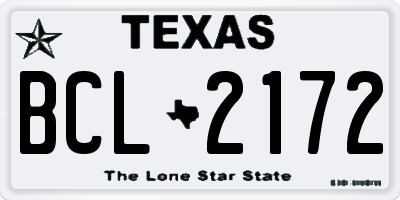 TX license plate BCL2172