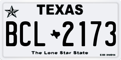 TX license plate BCL2173
