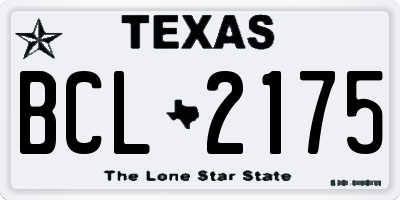 TX license plate BCL2175