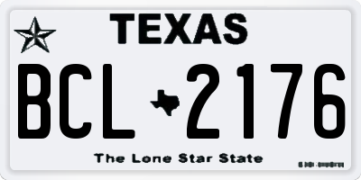 TX license plate BCL2176